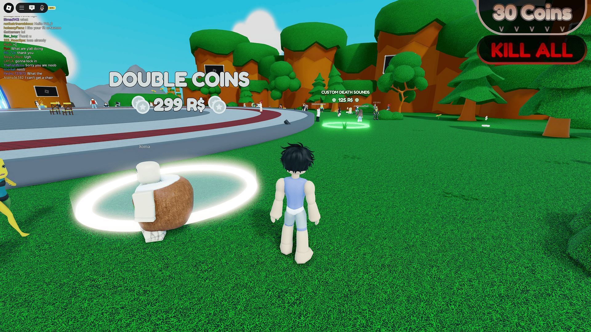 Check out the gamepasses in 100 Players Musical Chairs (Image via Roblox)